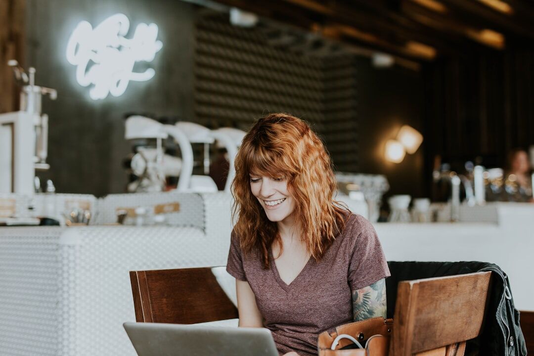 woman using laptop for professional networking