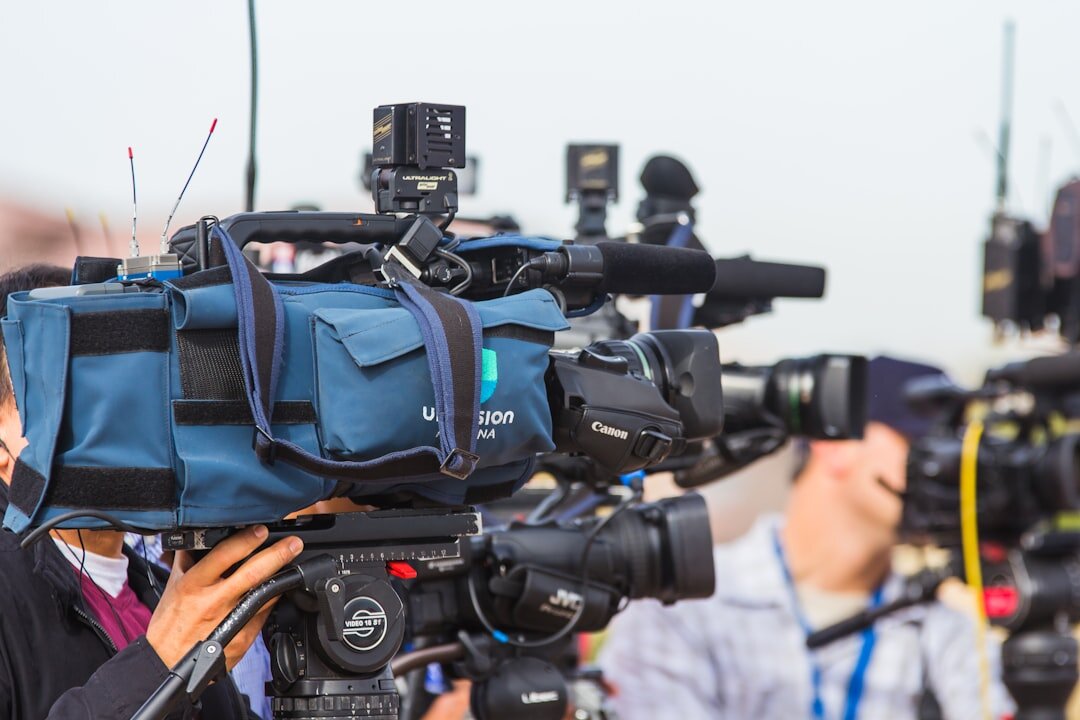 group of journalists networking